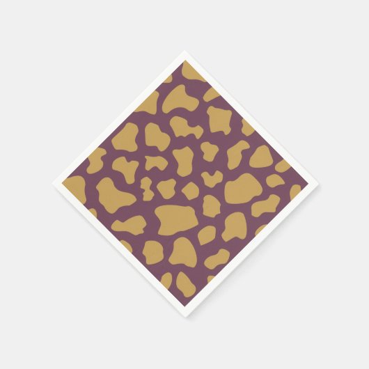 Kuhausdruck in Lila- und Goldmuster-Dekoupage Serviette (Ecke)