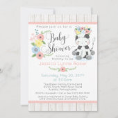 KuhBaby-Dusche | Niedliches Blumenkalb auf rustika Einladung (Vorderseite)