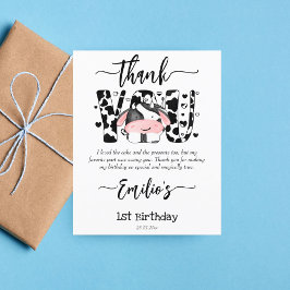 Kuhbarnyard Geburtstagsparty Dankeschön Karte