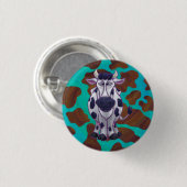 Kuhbraun und Aquamarin Button (Vorne & Hinten)
