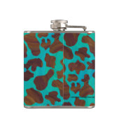 Kuhbraun und Aquamarin Flachmann (Rückseite)