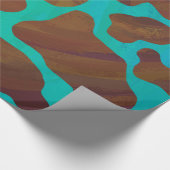 Kuhbraun und Aquamarin Geschenkpapier (Ecke)