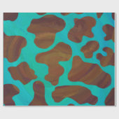 Kuhbraun und Aquamarin Geschenkpapier (Flach)