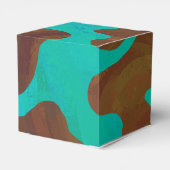 Kuhbraun und Aquamarin Geschenkschachtel (Rückseite)