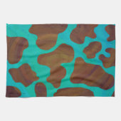 Kuhbraun und Aquamarin Geschirrtuch (Horizontal)