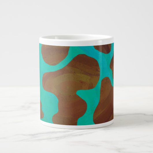 Kuhbraun und Aquamarin Jumbo-Tasse (Vorderseite)