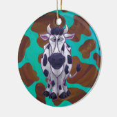 Kuhbraun und Aquamarin Keramik Ornament (Links)