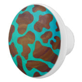 Kuhbraun und Aquamarin Keramikknauf (Rechts)