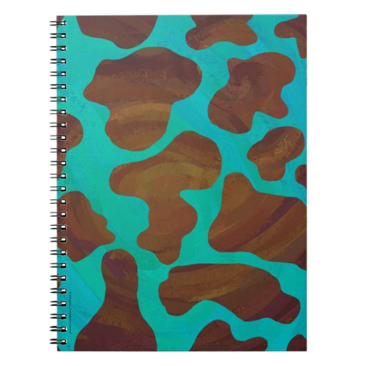 Kuhbraun und Aquamarin Notizblock (Vorderseite)