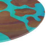 Kuhbraun und Aquamarin Schneidebrett (Ecke)