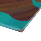 Kuhbraun und Aquamarin Schneidebrett (Ecke)