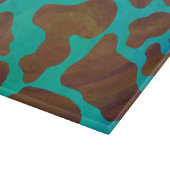 Kuhbraun und Aquamarin Schneidebrett (Ecke)