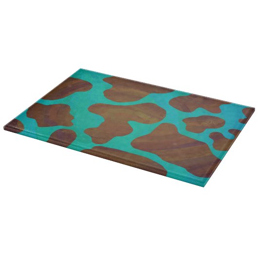Kuhbraun und Aquamarin Schneidebrett (Ecke)