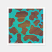 Kuhbraun und Aquamarin Serviette (Vorderseite)