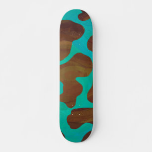 Kuhbraun und Aquamarin Skateboard
