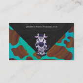 Kuhbraun und Aquamarine Drucke Visitenkarte (Rückseite)