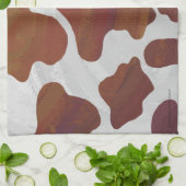 Kuhbraun und Weiß Geschirrtuch (Gefaltet)