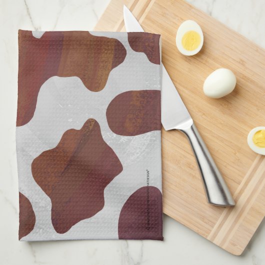 Kuhbraun und Weiß Geschirrtuch (Viertel Falte)