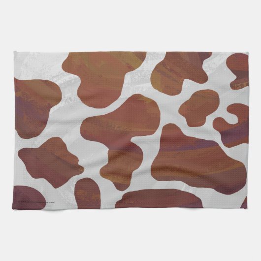 Kuhbraun und Weiß Geschirrtuch (Horizontal)