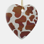 Kuhbraun und Weiß Keramik Ornament (Rechts)