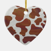 Kuhbraun und Weiß Keramik Ornament (Vorne)