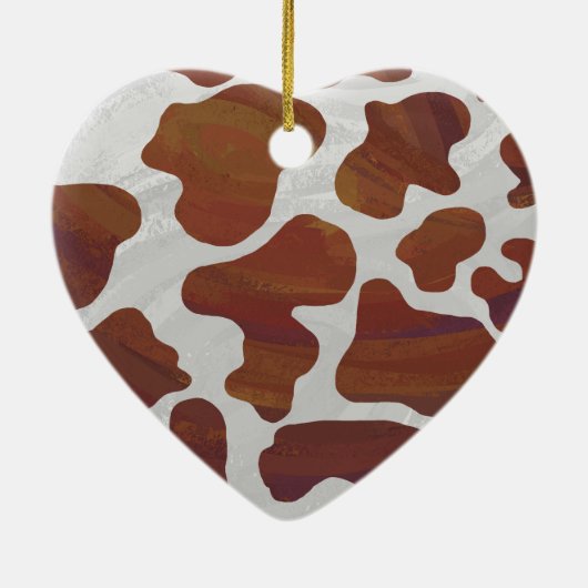 Kuhbraun und Weiß Keramik Ornament (Hinten)