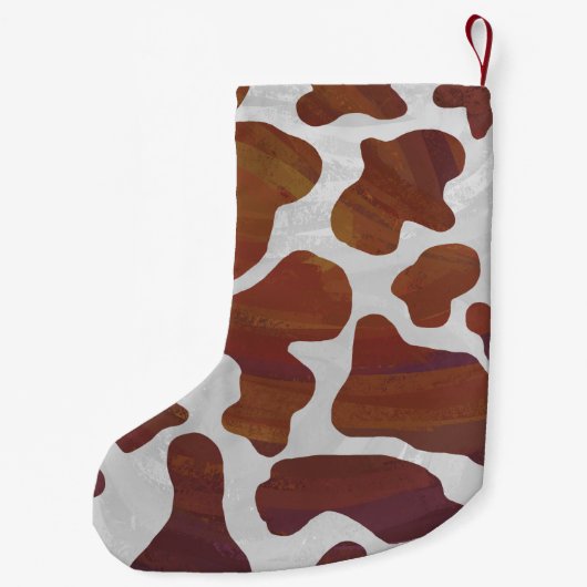 Kuhbraun und Weiß Kleiner Weihnachtsstrumpf (Rückseite)