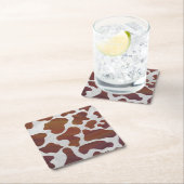 Kuhbraun und Weiß Rechteckiger Pappuntersetzer (Vor Ort)