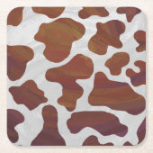 Kuhbraun und Weiß Rechteckiger Pappuntersetzer (Vorderseite)