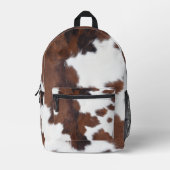 Kuhbraun- und Weißkuhtextilien Bedruckter Rucksack (Vorderseite)