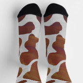Kuhbraun und Weißmuster Socken (Oben)