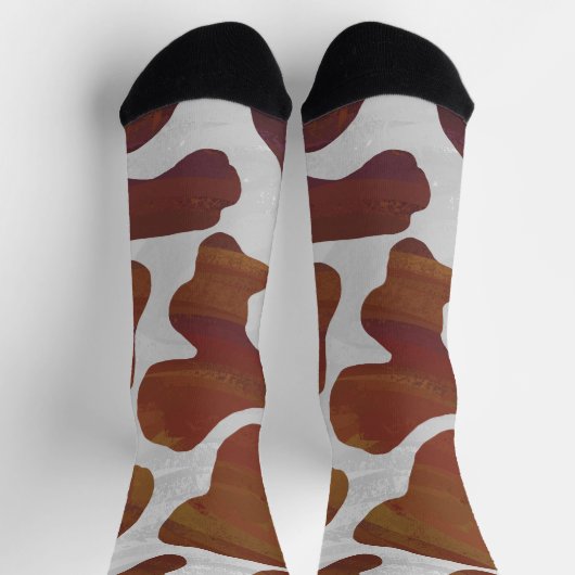 Kuhbraun und Weißmuster Socken (Oben)