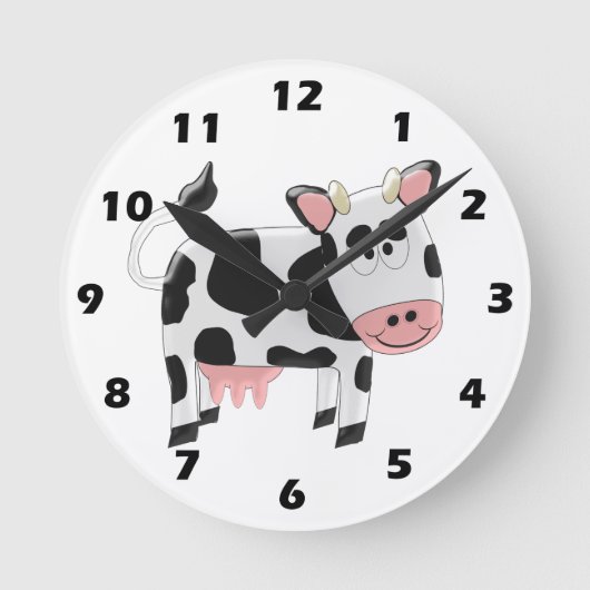 Kuhdesign Runde Wanduhr (Vorderseite)