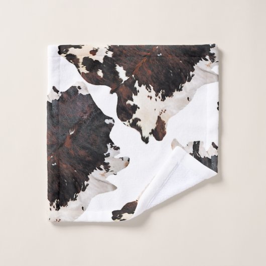 Kuhdruck Badhandtuch Set (Waschlappen)