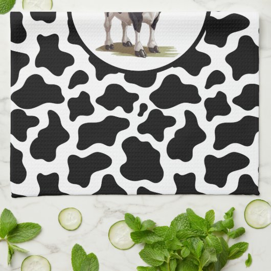 Kuhdruck Geschirrtuch (Gefaltet)