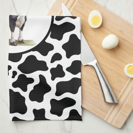 Kuhdruck Geschirrtuch (Viertel Falte)