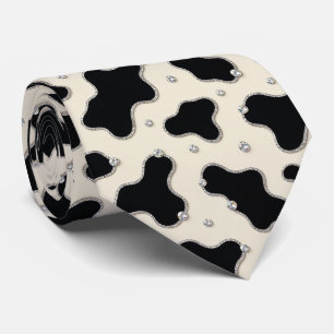 Kuhdruck Glitter-Faux-Seidentuch Cowboy Krawatte