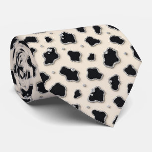 Kuhdruck Glitter-Faux-Seidentuch Cowboy Krawatte