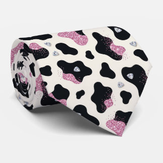 Kuhdruck Glitter-Faux-Seidentuch | Cowgirl Krawatte