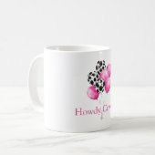 Kuhdruck & Hübsche rosa Luftballons Kaffeetasse (Vorderseite Links)