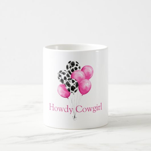 Kuhdruck & Hübsche rosa Luftballons Kaffeetasse (Mittel)