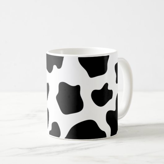 Kuhdruck-Kaffee-Tasse | Personalizable Kaffeetasse (VorderseiteRechts)