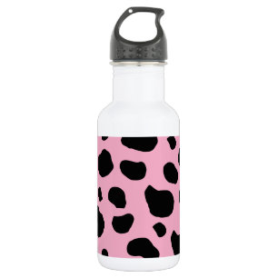 Kuhdruck, Kuhmuster, Kuhflecken, Rosa Kuh Edelstahlflasche
