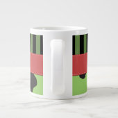 Kuhdruck, Kuhstelchen, grüne Streifen, Ihr Name Jumbo-Tasse (Rückseite)