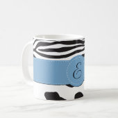 Kuhdruck, Kuhstropfen, Zebrastreifen, Monogramm Kaffeetasse (Vorderseite Links)