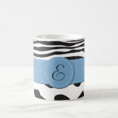 Kuhdruck, Kuhstropfen, Zebrastreifen, Monogramm Kaffeetasse (Mittel)