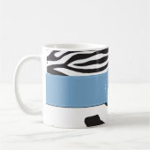 Kuhdruck, Kuhstropfen, Zebrastreifen, Monogramm Kaffeetasse (Links)