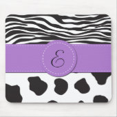 Kuhdruck, Kuhstropfen, Zebrastreifen, Monogramm Mousepad (Vorne)