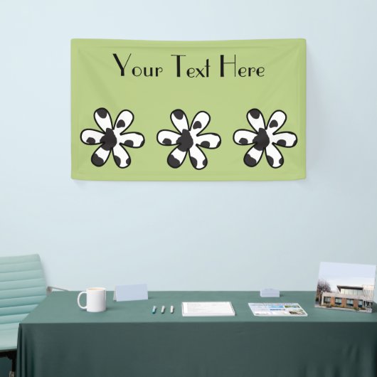 Kuhdruck, Kuhstrümpfe, Schwarz und Weiß, Blume Banner (Messeveranstaltung)