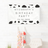 Kuhdruck, Kuhstrümpfe, Schwarz und Weiß, Geburtsta Banner (Insitu)